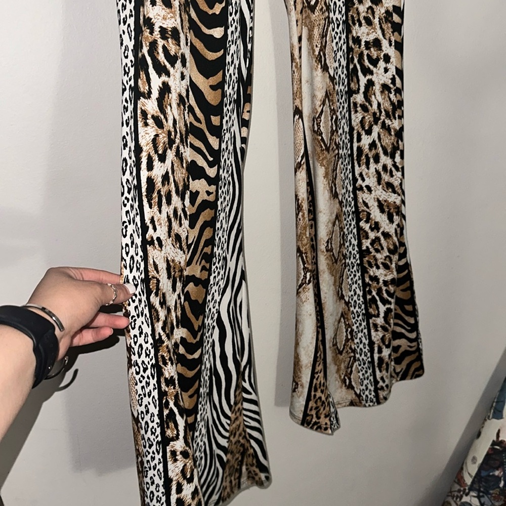 Flared Animal Print Pants